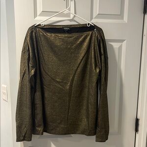 Gold Metallic Long Sleeve Top